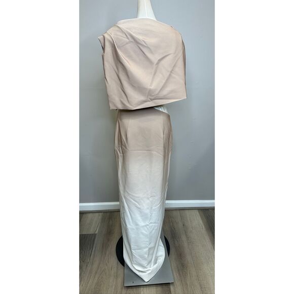 Et Ochs Helens Ombré One-Shoulder Dress In Taupe Ivory US 4 $498 - Picture 9 of 11